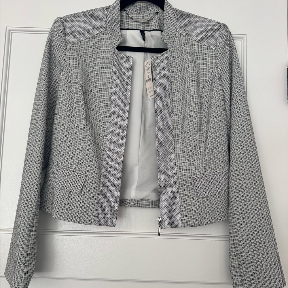 Women's Gray Plaid Jacket